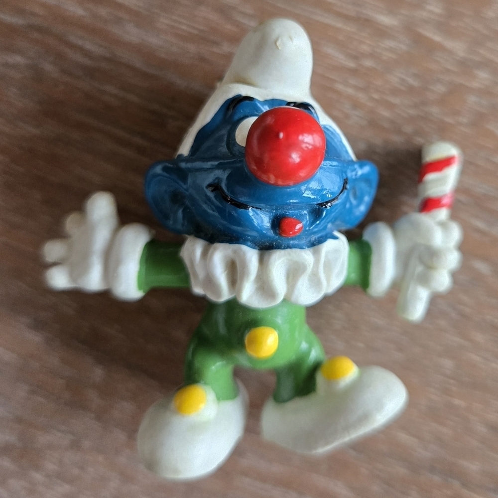 Smurfs Vintage Lot PVC Toy Figurine 1980 Schleich Peyo Clown Collect Nostalgia - Picture 7 of 11